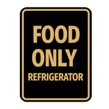 Signs ByLITA Portrait Round Notice: Food Only Refrigerator Door or Wall Sign Durable ABS Plastic | Laser Engraved | Easy Installation | Kitchen | Hygiene