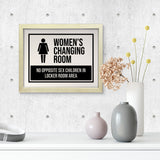 Designs ByLITA Women's Changing Room No Opposite Sex Children In Locker Room Area, Wall Print Art | Retail Store Decoration (Unframed or Framed)