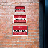Classic Framed Plus Warning Construction Zone Hard Hat Required Door or Wall Sign | Workplace Health and Safety Warning Signage