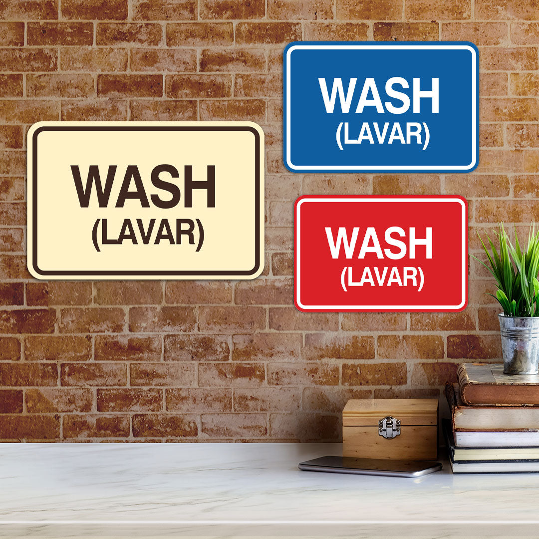 Signs ByLITA Classic Framed Wash (Lavar) Wall or Door Sign