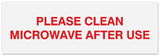 Signs ByLITA Basic Please clean microwave after use Sign - Laser-Engraved Lettering | Durable ABS Plastic | Vibrant Colors | Powerful Foam Tape