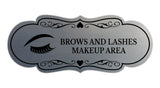 Signs ByLITA Designer Brows and Lashes Makeup Area Wall or Door Sign