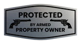 Fancy Protected by Armed Property Owner .45 Wall or Door Sign