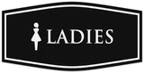 Signs ByLITA Fancy Ladies figurine Sign - Laser-Engraved Lettering | Durable ABS Plastic | Vibrant Colors | Powerful Foam Tape Wall or Door Sign