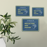 Classic Framed Plus A Place Of Reflection and Prayer Door or Wall Sign | Church and Place of Worship Signs