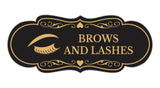 Signs ByLITA Designer Brows and Lashes Makeup Area Wall or Door Sign