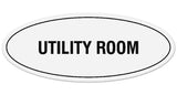 Signs ByLITA Oval Utility Room Sign - Laser-Engraved Lettering | Durable ABS Plastic | Vibrant Colors | Powerful Foam Tape