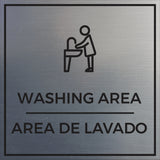 Signs ByLITA Square Washing Area Door or Wall Sign | Spanish Bilingual Business And Office Signs