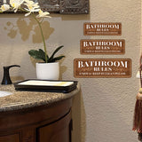 Standard Plus Bathroom Rules Enjoy & Keep It Clean Please Wall or Door Sign | Health And Safety Office Signage