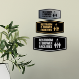 Fancy Restroom & Shower Facilities Wall or Door Sign