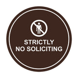Circle Strictly No Soliciting Wall or Door Sign