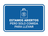 Signs ByLITA Classic Framed Estamos abiertos pero solo comida para llevar Door or Wall Sign