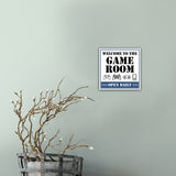Square Plus Welcome To The Game Room Open Daily Wall or Door Sign | Easy Installation | Gaming Room Signage