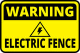 Classic Framed Plus Warning Electric Fence Wall or Door Sign | Health & Safety Warning Signage