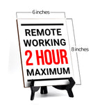 Remote Working Etiquette Sign|Café or Restaurant Co-Working Table Sign with Acrylic Stand (6x8“)