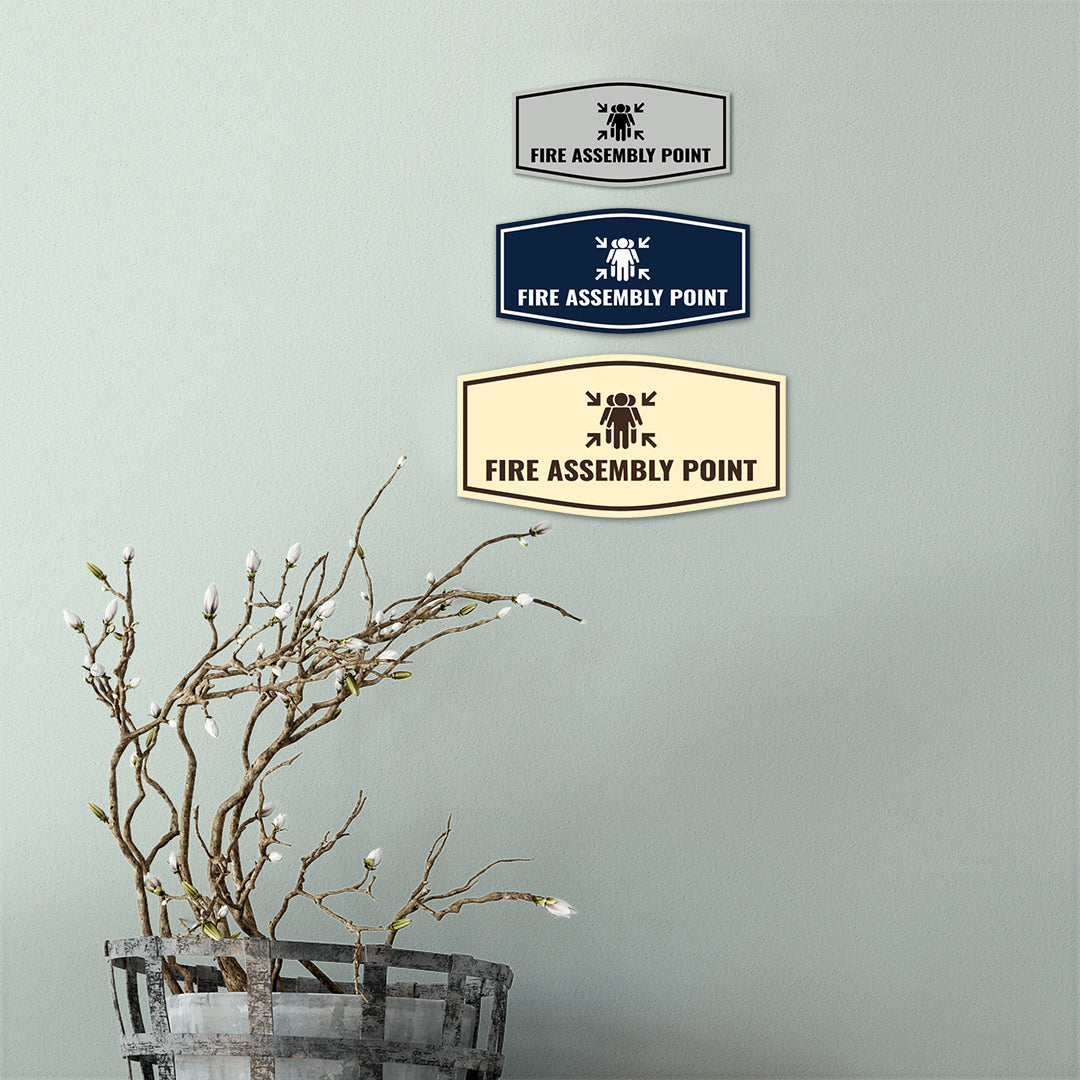 Fancy Fire Assembly Point Wall or Door Sign
