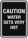 Signs ByLITA Portrait Round Caution water gets hot Sign - Laser-Engraved Lettering | Durable ABS Plastic | Vibrant Colors | Powerful Foam Tape