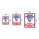 Portrait Round Plus Proud American Roots: Growing in the USA Door or Wall Sign | Easy Installation | Patriotic Stars and Stripes USA Pride Sign