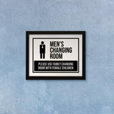 Designs ByLITA Men's Changing Room Please Use Family Changing Room With Female Children, Wall Print Art | Retail Store Decoration (Unframed or Framed)