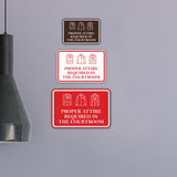 Signs ByLITA Classic Framed Proper Attire Required in Courtroom Door or Wall Sign Durable ABS Plastic | Laser Engraved | Easy Installation | Courtroom