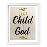 Designs ByLITA I Am A Child Of God, Wall Print Art | Religious Home Decor (Unframed or Framed)