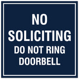 Signs ByLITA Square No Soliciting Do Not Ring Doorbell Sign - Easy Installation | Durable Material