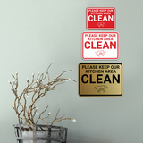 Signs ByLITA Classic Framed Please Keep Our Kitchen Area Clean Wall or Door Sign