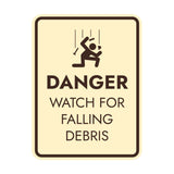 Signs ByLITA Portrait Round Danger Watch For Falling Debris Door or Wall Sign Easy Installation | Health And Safety | Building And Danger Signs