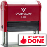 Vivid Stamp Let's Get This Done Self-Inking Rubber Stamps Teachers And Schools | Motivational Stamps For Children | Re-inkable Ink Pad