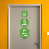 Circle Plus Film Studio Wall or Door Sign | Easy Installation | Business & Studio Signage