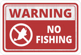 Classic Framed Plus Warning No Fishing Wall or Door Sign | Marina Quayside Signage