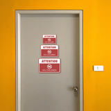 Classic Framed Plus Attention No Children Wall or Door Sign | Children Safety Sign