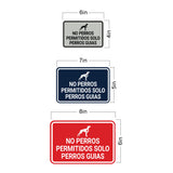 Signs ByLITA Classic Framed No Perros Permitidos Solo Perros Guias Spanish Security Business Wall or Door Sign