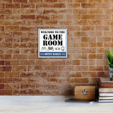 Square Plus Welcome To The Game Room Open Daily Wall or Door Sign | Easy Installation | Gaming Room Signage