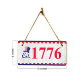Est. 1776 5x10 Hanging Plus Wall or Door Sign | Patriotic Home & Office Decor