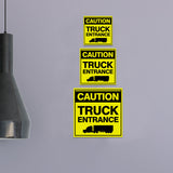 Square Plus Caution Truck Entrance Wall or Door Sign | Health & Safety Warehouse Business Signage