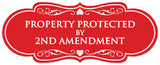 Signs ByLITA Designer Property Protected by 2nd Amendment Sign - Easy Installation | Durable Wall or Door Sign