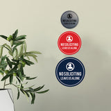 Circle No Soliciting Leave Us Alone Wall or Door Sign