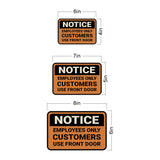 Classic Framed Plus Notice Employees Only Customers Use Front Door Wall or Door Sign | Health And Safety Office Signage