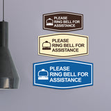 Fancy Please Ring Bell for Assistance (Bell) Wall or Door Sign