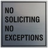 Signs ByLITA Square No Soliciting No Exceptions Sign - Easy Installation | Durable Material