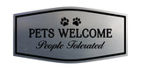 Signs ByLITA Fancy Pets Welcome People Tolerated Pets Decoration Wall or Door Sign