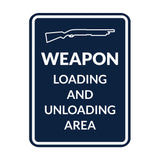 Signs ByLITA Portrait Round Weapon Loading And Unloading Area Door or Wall Sign | Gun Range Safety Warning Signs