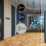 Signs ByLITA Circle Directional Arrow Left Graphic Door or Wall Sign | Easy Installation | Durable Construction | Promote Health And Safety | Caution Warning Sign for Home, Business and Office Spaces