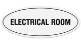 Signs ByLITA Oval Electrical Room Sign - Laser-Engraved Lettering | Durable ABS Plastic | Vibrant Colors | Powerful Foam Tape