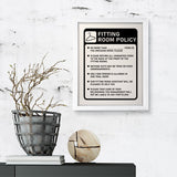 Designs ByLITA Fitting Room Policy, Wall Print Art | Retail Store Decoration (Unframed or Framed)