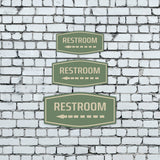 Fancy Plus Restroom (Left Arrow) Wall or Door Sign | Business and Workplace Bathroom Signage
