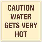 Signs ByLITA Square Caution Water Gets Very Hot Sign - Easy Installation | Durable Material