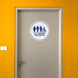 Circle Plus All Gender Restroom Wall or Door Sign Easy Installation | Business & Public Bathroom Signage