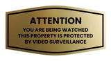 Signs ByLITA Fancy Attention You Are Being Watched This Property is Protected by Video Surveillance Sign - Security Signs | Durable Material | Easy Installation Wall or Door Sign